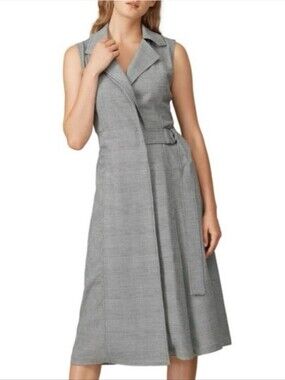 Jason Wu Plaid Sleeveless Blazer Maxi Trench Dress